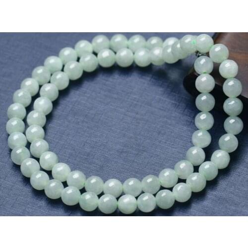 Wholesale 100% Natural A JADE Jadeite Bead beads Necklace long AAA free shipping