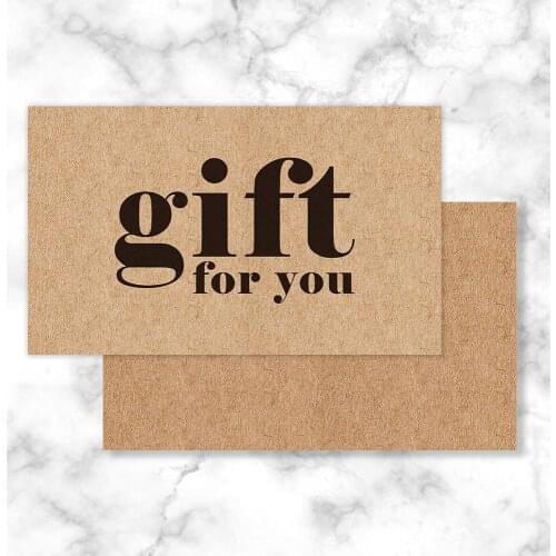 A gift for you card kraft paper background card for beauty or fashion related professionals thank you card business gift card