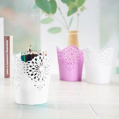 Hollow Flower Brush Storage Pen Pencil Pot Holder Container Desk Organizer Gift Drop shipping