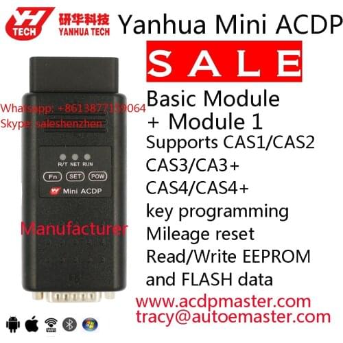 CAS Key Programmer! Yanhua Factory Mini ACDP Module 1 for BMW CAS1/CAS2/CA3/CA3+/CAS4/CAS4+ Key Program/Mileage OBD Solderless