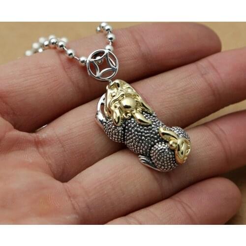 S925 Sterling Silver Retro Thai Silver Jewelry Personality Men Women Fashion Pendants Money Pendant