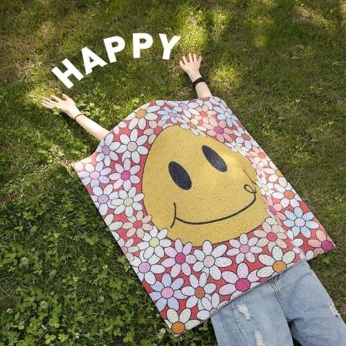 Nordic Smiley Face Entrance Door Mat Carpet Living Room Mat Kitchen Mat Bath Mat Anti-slip Mat Home Door Mat Custom Mat Carpet