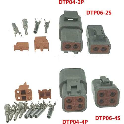 1SET Waterproof Deutsch DTP06-4S DTP04-4P/ DTP06-2S DTP04-2P High Current Connectors with Terminals for Heavy Duty Truck