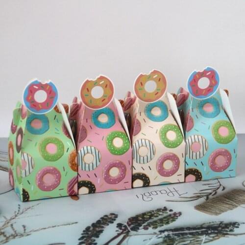 10pcs Donut Growth Birthday Candy Box Cake Boxes for Donuts Party Supplies Baby Shower Donut Gift Bag Boxes for Gifts