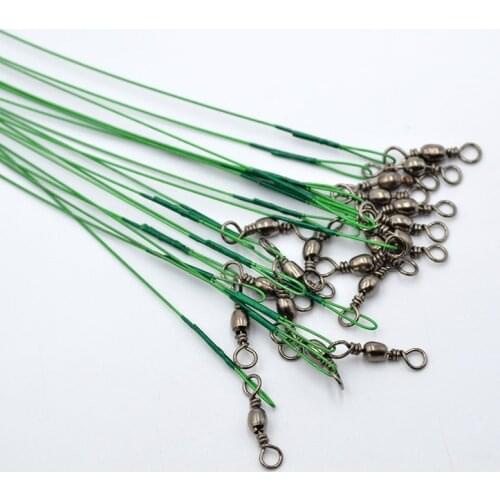 20 pcs/lot Stainless Steel Wire Leader 15cm/21cm/30cm Fishing Line Leash With Swivel Snap Fishing Tackle Lure Fishing XIAN001