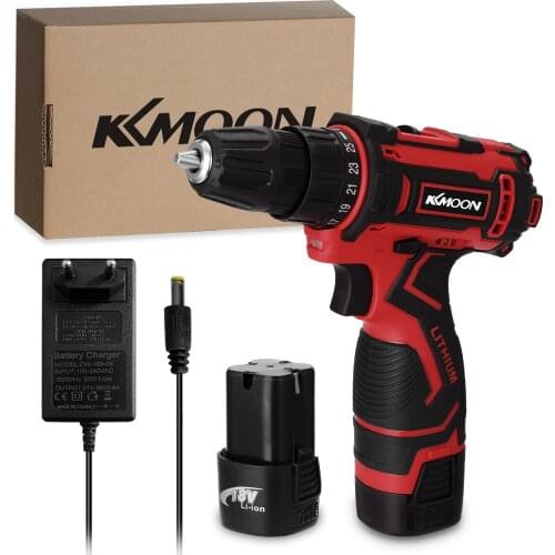 KKmoon 18V Electric Drill Cordless Electric Screwdriver Wireless Drill Driver Hand Drills Brush Motor Home DIY Power Tools