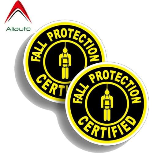 Aliauto 2 X Warning Car Sticker Creative Fall Protection Certified Reflective Decal Accessories PVC for Lada Kia Mazda,10cm*10cm
