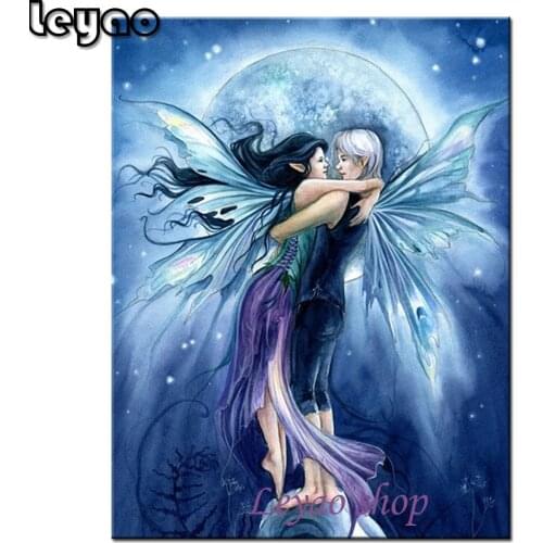 Full Square Round Diamond 5D DIY Fairy Couple Diamond Painting Diamond Embroidery Cross Stitch Mosaic Home Decor