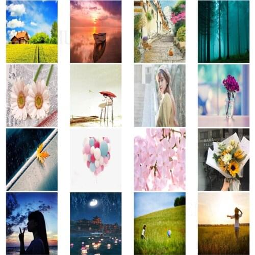 Diy Diamond Embroidery Scenery Bamboo Forest Mountain Cross Stitch Landscape Rhinestone Picture Spring Decoration