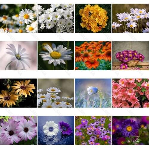 Diy Diamond Painting White Daisy Living Room Sticker Wall Nordic Style Full of Diamonds Handmade Dot Inlaid Diamond Bedroom