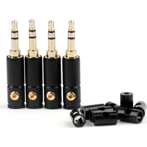 Areyourshop 4Pcs 3.5mm Stereo Male Repair Headphone Jack Plug Metal Audio Soldering Adapter