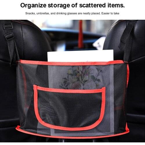 Car Mesh Bag Backseat Organizer Between Seats Net Pocket Bag Holder Large Capacity Seat Barrier for Back Seat Auto Storage