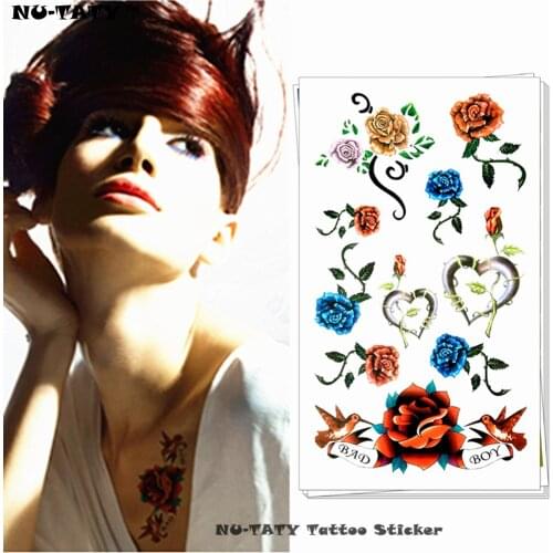 Nu-TATY Colorful flowers Child Temporary Body Art Flash Tattoo Sticker 10*17cm Waterproof Henna Fake Tao Car Styling Wall Tattoo