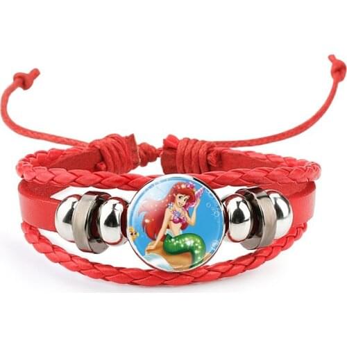 Disney Princess design childrens lovely bracelet animation Mermaid DIY woven bracelet jewelry toys random color send