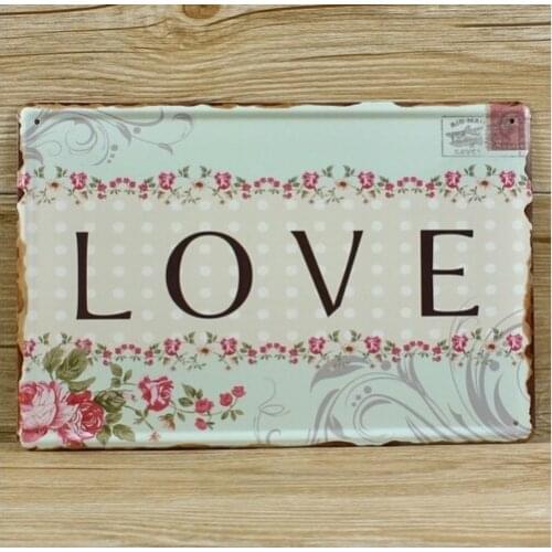 Cottage Style Wall Decor Home Family Sweet Love Tin Sign Metal Art 20x30cm