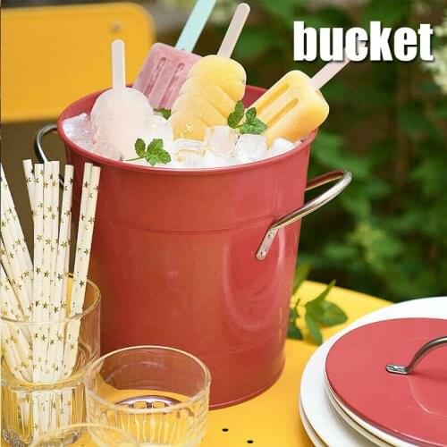 Double Layer Bucket Galvanized Bucket with Ices Shovel Party _WK