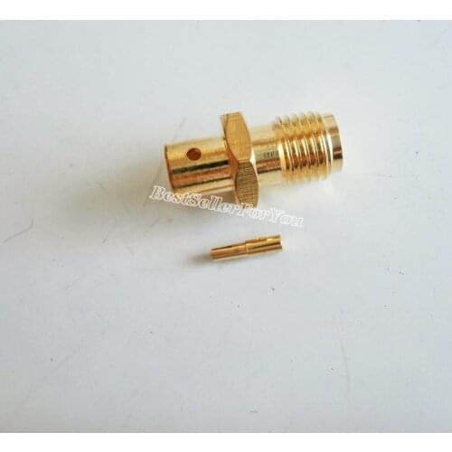 10x SMA female jack solder For RG402 0.141" Semi-rigid cable RF Coax Connector Golden New Brass