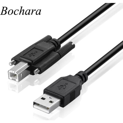 Bochara USB 2.0 Type A Male to Type B Male USB 2.0 Printer Cable Shielded With Screw Panel Mount 1m 1.5m 3m 5m
