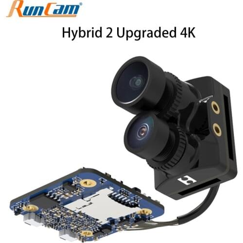 RunCam Hybrid 2 Upgraded 4K FPV HD Recording Camera DC 5-20V W/ Dual Lens FOV 145° Phoenix 2 Analog Sensor for FPV Racing Drone