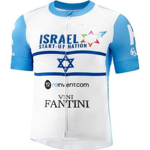 2020 Israel Start Up Nation Team Champion Mens Only Cycling Jersey Short Sleeve Bicycle Clothing Riding Bike Ropa Ciclismo