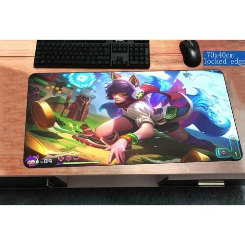 Ahri mouse pad Nine-Tailed Fox gaming mousepad gear lol gamer mouse mat pad game computer 700x400x2mm padmouse photo play mats