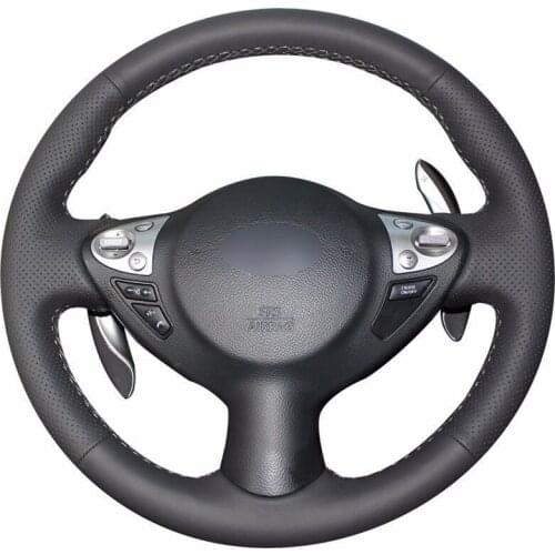 Top Leather Steering Wheel Hand-stitch on Wrap Cover For Nissan Juke Maxima 2009-2014 Sentra 2016-2017