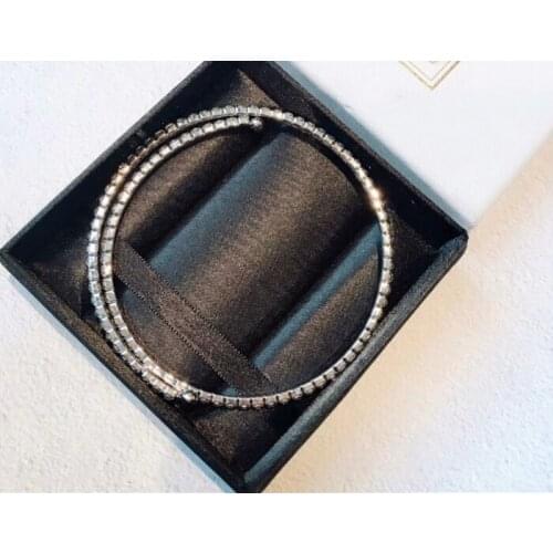 Hot brand wedding jewelry full of bling cz choker adjust bling cz zircon necklace famous brand jewelry women christmas gift