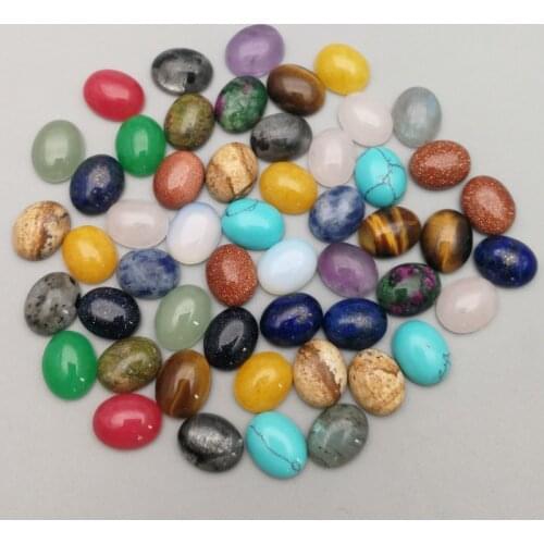 Fashion natural stone mixed Oval CAB CABOCHON for Jewelry&Clothes Accessories 8x10mm wholesale 50pcs/lot free shipping