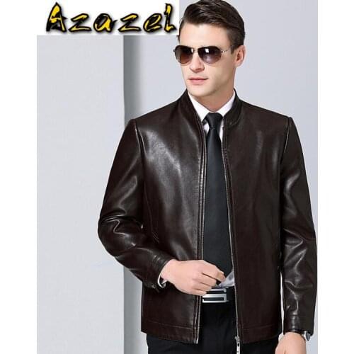 Hot new Men Autumn Spring Leather Clothing Mens Sheep skin Jackets Coats Male Business Casual plus size Genuine leather jacket