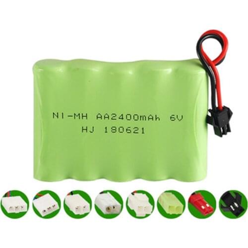 6V 2400mAh Ni-MH Rechargeable AA Battery Pack with SM 2P Plug for RC Car and Other Similar Remote Control Toys