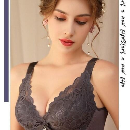 Underwear womens small breasts, thick, adjustable top collection, breast bra, thick sexy lace, no steel ring bra