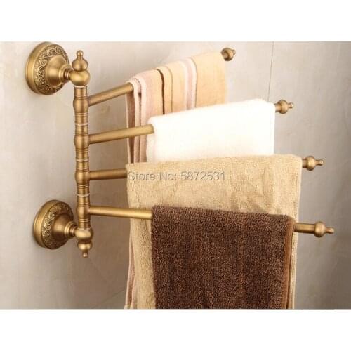 The latest Antique Brass towel bar, wall mounted, rotary towel rack bracket