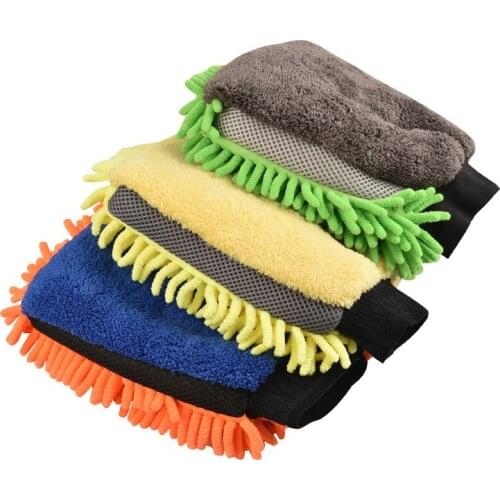 Car Wash Gloves Microfiber Chenille Waterproof Auto Care Double-faced Glove for Car Cleaning Mitt Waxing Detailing Brush