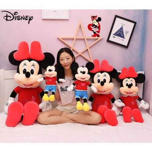 Disney Mickey Mouse Minnie Plush Toys Animal Stuffed Dolls Kids Children Princess Plushies Pillow Cushion Animation Girls Gift