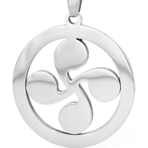 Lauburu Basque cross pendant a symbol of the unity both sides mirror polished stainless steel jewelry making charms 10pcs