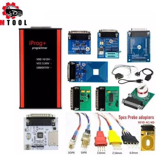 IProg Programmer V85 Newest With 5pcs Probe adapter without soldering Full Adapter Full Version IMMO Mileage Airbag Support 2019