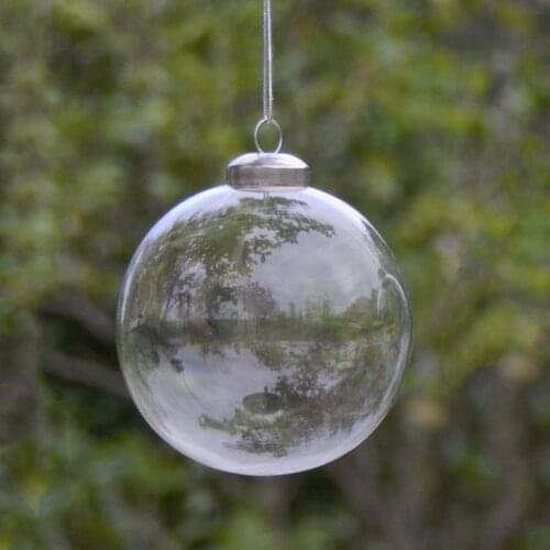 2pcs/pack Diameter=12cm Middle Size Transparent Glass Globe Christmas Tree Hanging Decorative Handmade Pendant Friend Gift