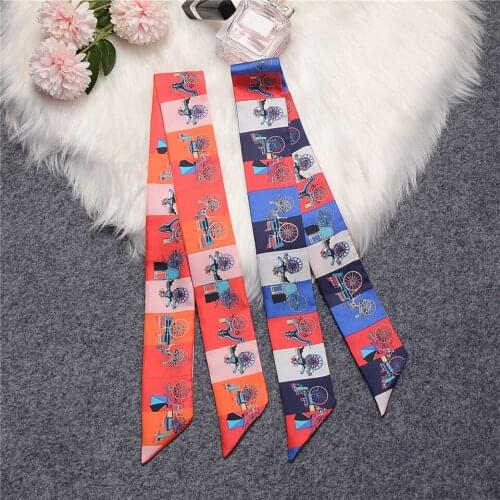Luxury Carriage100% Real Silk Scarf Natural Silk Design Brand Women Scarf Foulard Hair & Bag Scarves Fashion Neckerchief 2021