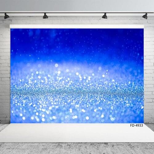 Blue Gradient Glitter Sand Bokeh Photo Backgrounds Custom Backdrops for Children Shimmer and Shine Photocall Photography Props