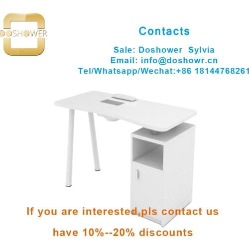 Doshower DS-W1937 nail salon table and chair with nail table manicure accessories for european style white cheap nail table