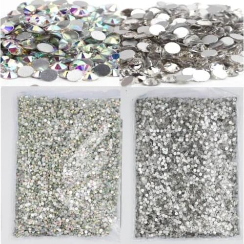 Wholesale Crystal AB Color ss3-ss50 Non HotFix Rhinestones FlatBack Nail Art Rhinestones Decorations For Garment