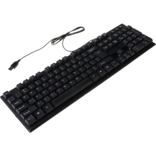 English/Arabic/French/Spanish USB Wired Silent Keyboard Waterproof 104 Keys Keyboard for Desktop Computer PC