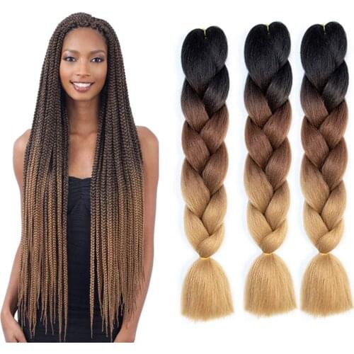 Natifah Jumbo Braiding Hair 100g 24 Inch Pre Stretched For Afro Ombre Extensions Braids Bug Color Wholesale Synthetic Fake Hair