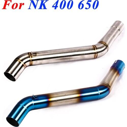 Exhaust Pipe Silp On For NK 400 650 NK400 Motorcycle Middle Tube Link Connecting Stainless Steel For 51mm Tail Muffler escape