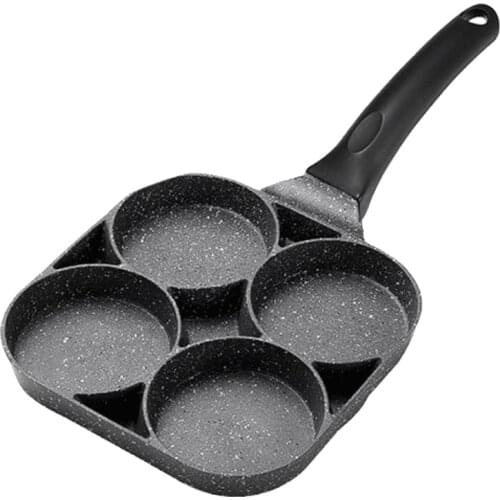 Wonderlife 4-Hole Omelet Pan for Burger Eggs Ham PanCake Maker Frying Pans Non-Stick Breakfast Grill Wok Cooking Pot