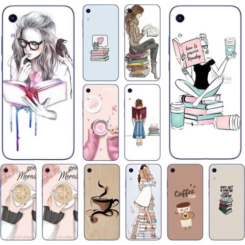 88AA Book Girl Heart Coffee Silicone TPU Protective Cover Phone Case On Case For Huawei Honor 8A 8S 9A Prime 10i 20i Case Soft