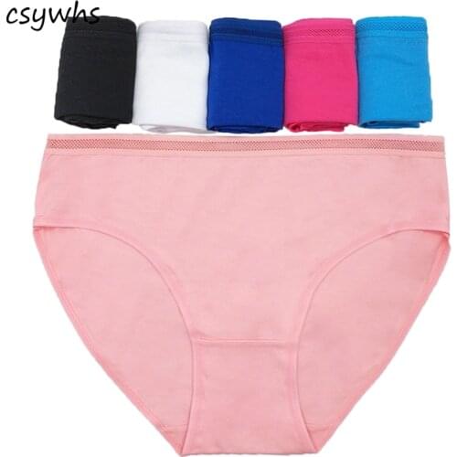 CSYWHS Womens Briefs Plus Size Appare Mid Waist Panties Solid Color Women Cotton Panties Underwear for Women