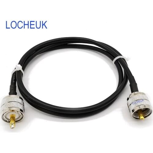 1Meter RF Coaxial RG58 Cable Wire Connector Double UHF PL259 Plug male to Male Adapter Pigtail Jumper Cable Route Extender
