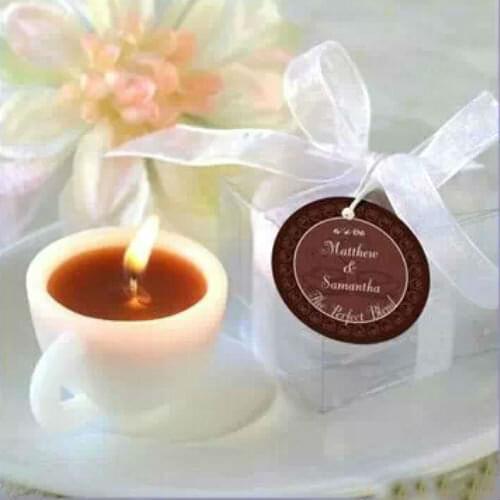 10pcs/lot Coffee Cup Candle Wedding Event Marriage Anniversary Tealight Votive Candle With Holder Romantic Decoration Candle