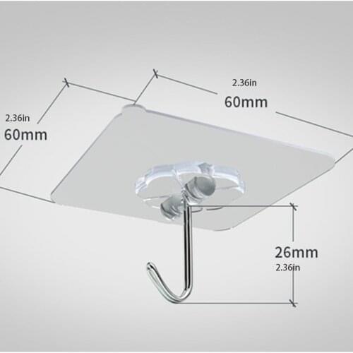 10PCS Strong Home Kitchen Hooks Transparent Suction Cup Sucker Wall Hooks Hanger For Kitchen Bathroom Hot